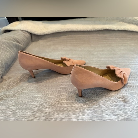 Sole Society Blush Suede Pointed-Toe Ruffle Flats - Picture 4 of 5